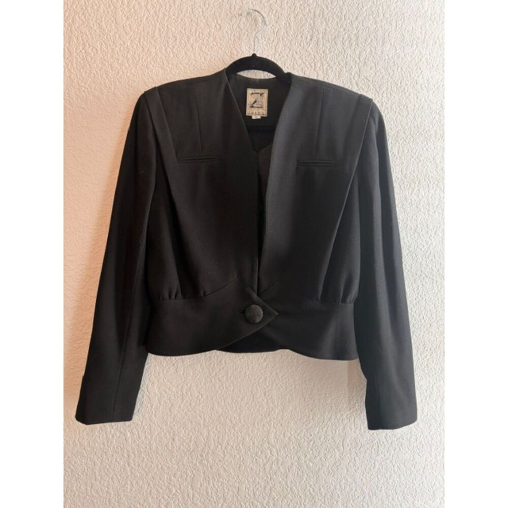 Vintage Zelda Dark Academia Black Suit Jacket - Size 8/S/M